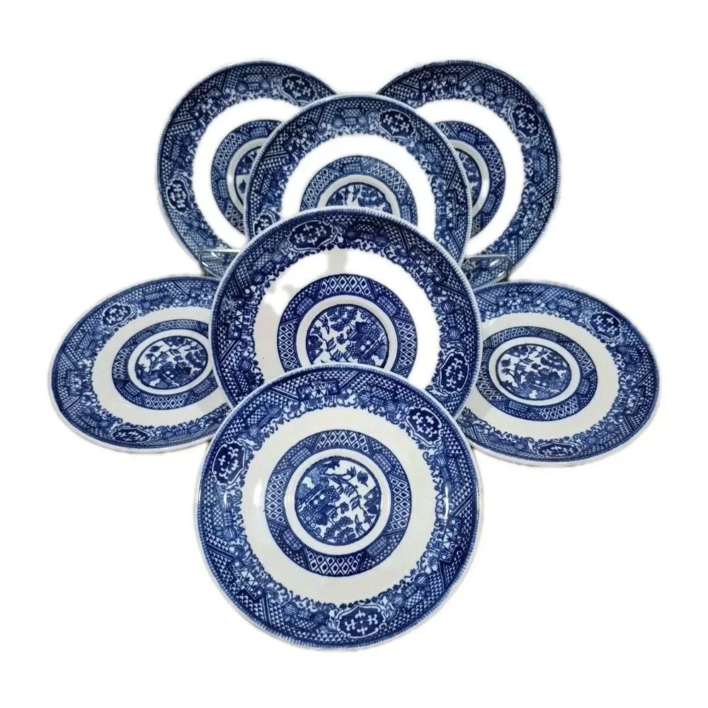 VINTAGE BLUE WILLOW PATTERN 5 7/8